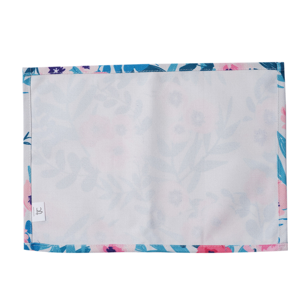 Set of 4 - Waterproof Floral Pattern Kitchen Placemat (Size 41x29Cm) - Sky Blue and Multi