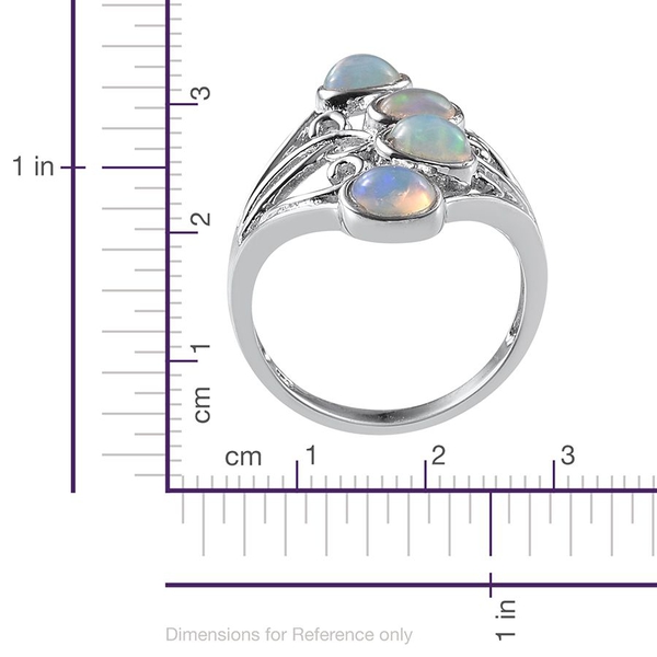 Ethiopian Welo Opal (Ovl) Ring in Platinum Overlay Sterling Silver 1.000 Ct.