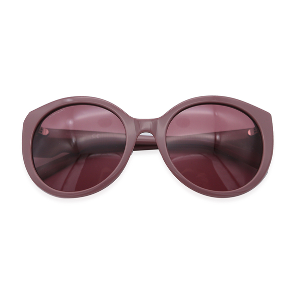 Oversized Sunglasses with Pink Lenses and Temples Adorned