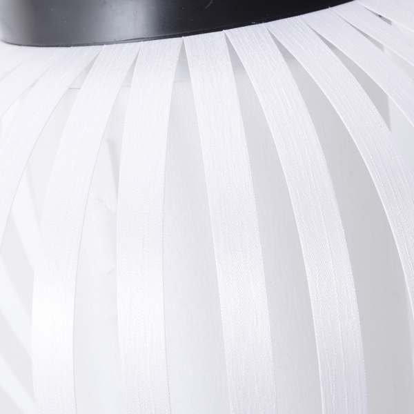 White with Black Tassel DIY Lampshade (Size 12.3x28 Cm)