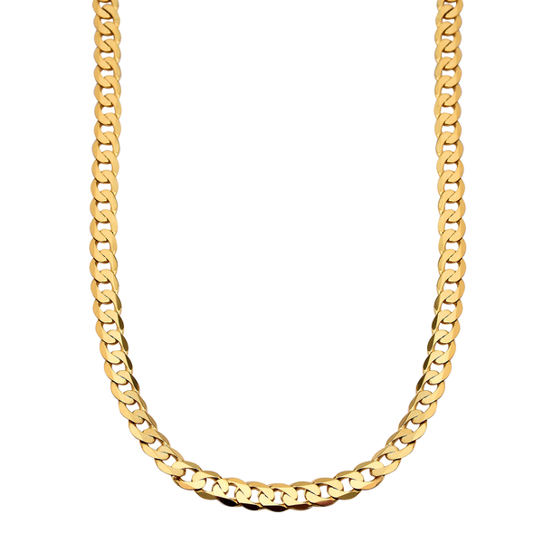 Hatton Garden Close Out-9K Yellow Gold Curb Necklace (Size - 22) With Lobster Clasp, Gold Wt. 23.40 Gms