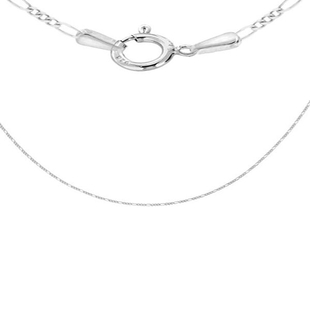Sterling Silver Figaro Chain (Size 18) with Spring Ring Clasp