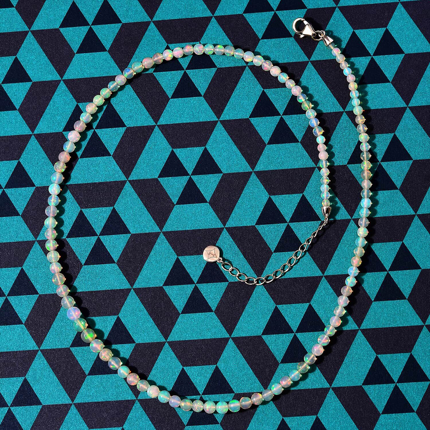 14K Yellow Gold  AAA   Ethiopian Opal  Necklace (Size - 18) 39.23 ct,  Gold Wt. 2.26 Gms  37.780  Ct.