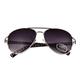 Wayfarer Sunglasses with Polycarbonate Frame Lens - Silver & Dark Blue