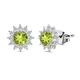 Hebei Peridot and Natural Cambodian Zircon Stud Earrings (with Push Back) in Sterling Silver 2.41 Ct.