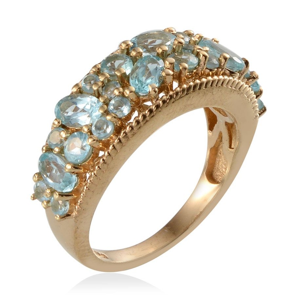 Paraibe Apatite (Ovl) Ring in 14K Gold Overlay Sterling Silver 2.150 Ct.
