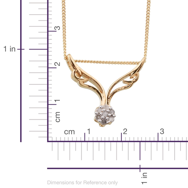 Diamond (Rnd) Pendant With Chain in 14K Gold Overlay Sterling Silver 0.100 Ct.