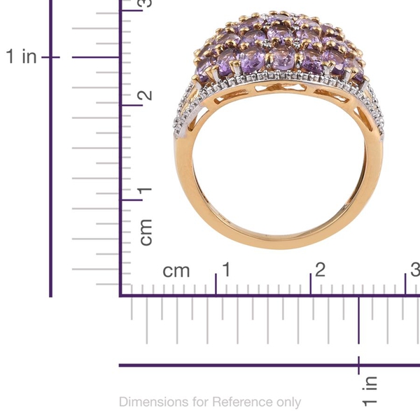 Amethyst (Ovl) Cluster Ring in 14K Gold Overlay Sterling Silver 6.000 Ct.