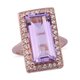 Rose De France Amethyst and Natural Cambodian Zircon Ring in Rose Gold Overlay Sterling Silver 8.69 