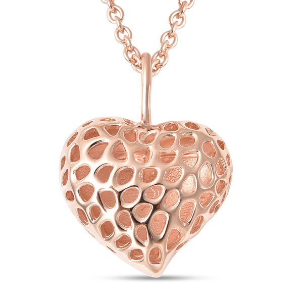 RACHEL GALLEY Amore Collection - Rose Gold Overlay Sterling Silver Pendant with Chain (Size 18 with 2 inch Extender), Silver Wt. 9.34 Gms