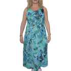 Reversible Printed Midi Dress (Size M)- Turquoise & Multi Colour
