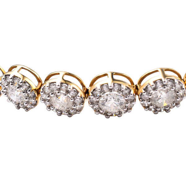 New York Close Out- 14K Yellow Gold Diamond (I1/G-H) Bracelet (Size 7.5) 10.00 Ct, Gold Wt 13.28 Gms.