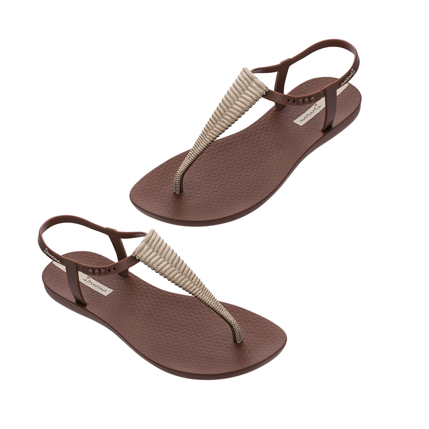 Ipanema Class Toe Post Sandal with T-bar Strap - Chrome Bronze