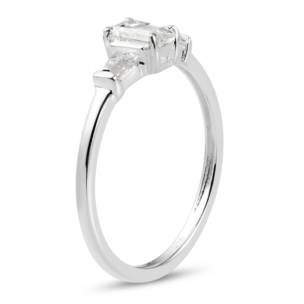Lustro Stella - Sterling Silver Trilogy Ring Made with Finest CZ