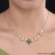 GP Italian Garden Collection - Citrine, Freshwater Pearl, Chrome Diopside & Kanchanaburi Blue Sapphire Necklace (Size -18) in Platinum Overlay Sterling Silver
