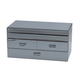 3 Layer Glass Mirrored Jewellery Box with three Drawer and Velvet Inner Lining (Size 31x17x16cm) - Grey
