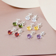 Set of 5 - ELANZA Simulated Multi Gemstones Stud Earrings (with Push Back) in Sterling Silver