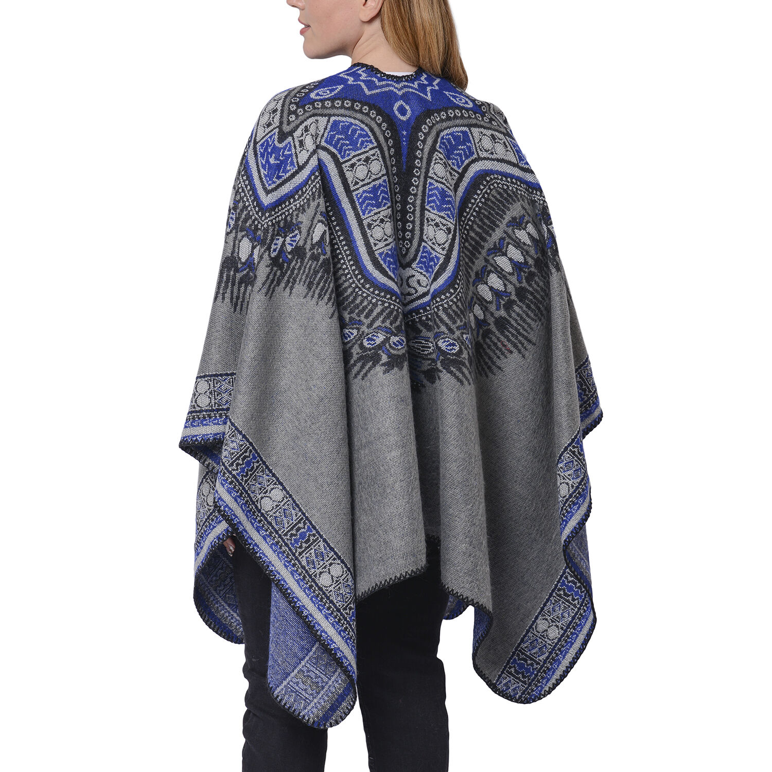 Designer Inspired- Grey Colour National Style Pattern Kimono (Size 132x72 Cm)