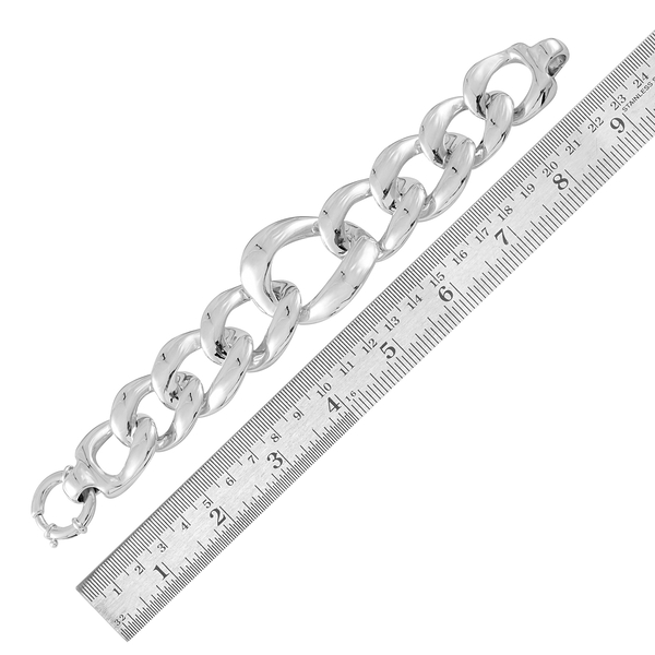 Vicenza Collection-Sterling Silver Curb Bracelet (Size 8), Silver wt 36.08 Gms.