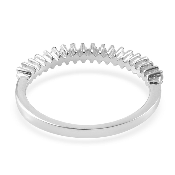 Diamond Stackable Half Eternity Ring in Platinum Overlay Sterling Silver 0.150 Ct.