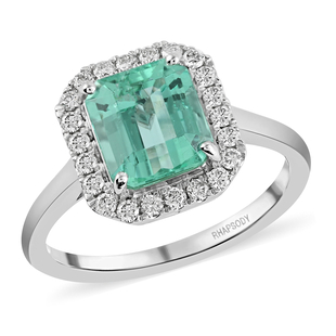RHAPSODY 950 Platinum AGI Certified AAAA Boyaca Colombian Emerald and Diamond (VS/E-F) Ring 2.20 Ct,