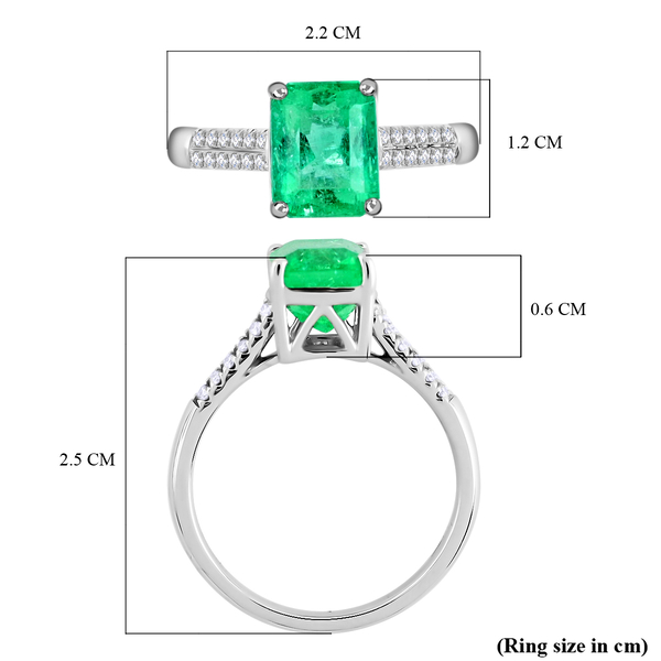 RHAPSODY 950 Platinum AGI Certified AAAA Colombian Emerald Diamond (VS/E-F) Ring 3.00 Ct, Platinum Wt. 5.13 Gms