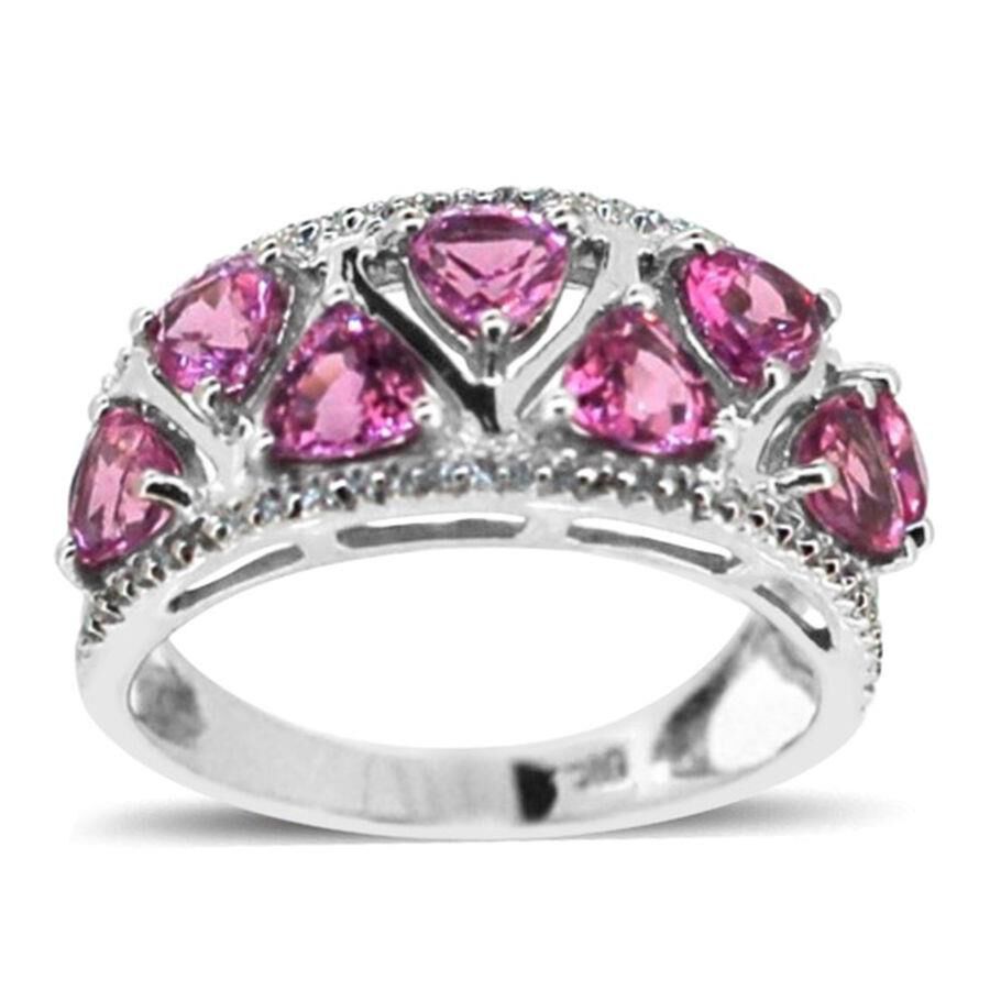 9K W Gold AAA Pink Sapphire (Trl) Ring 2.250 Ct.