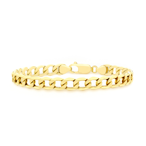 Close Out Deal 9K Y Gold 6 Sided Curb Chain Bracelet (Size 8.5) 7.90 Gms.