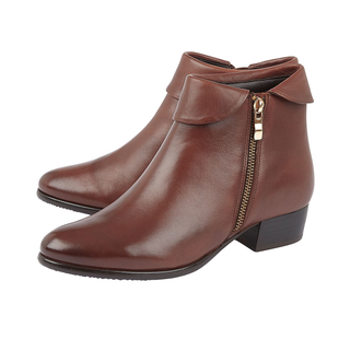 Lotus MAGGIE Ankle Boots with Turn Down Collar and Zipper Closure