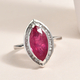 Premium African Ruby (FF) and Diamond Ring in Platinum Overlay Sterling Silver 4.21 Ct