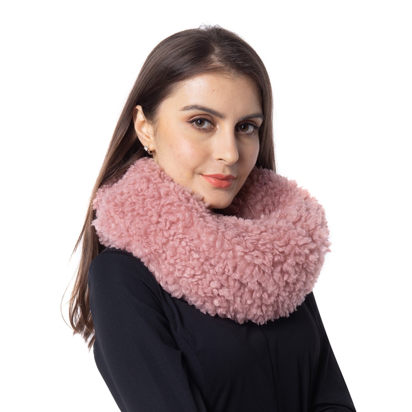 Soft and Fluffy Faux Fur Infinity Scarf - (Size:20x40cm) - Pink