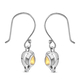 Artisan Crafted Polki Yellow Diamond and White Diamond Earrings(With Hook) in Platinum Overlay Sterling Silver 0.38 Ct.