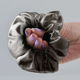 3 Piece Set - 100% Mulberry Silk Pillowcase (50x75cm), Scrunchie & Eye Mask (23.5x10.5cm) - Dark Grey