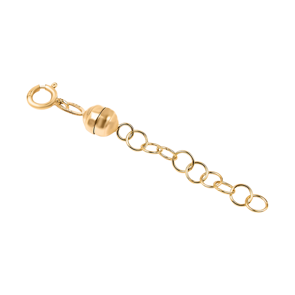 9K Yellow Gold Spring Ring Clasp, Magnetic Lock With 1 Inch Extender