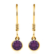 2 Piece Set - Amethyst Hook Earrings and Pendant in 14K Gold Overlay Sterling Silver with Stainless Steel Chain (Size 20) 2.90 Ct.