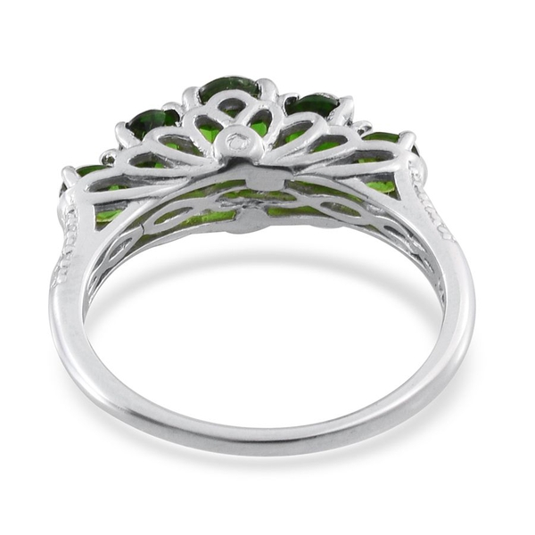 Chrome Diopside (Ovl 0.75 Ct) Ring in Platinum Overlay Sterling Silver 2.250 Ct.