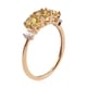 9K Yellow Gold AA Yellow Sapphire and Diamond Ring 1.31 Ct.