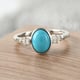 Arizona Sleeping Beauty Turquoise and Diamond Ring in Platinum Overlay Sterling Silver 1.12 Ct.