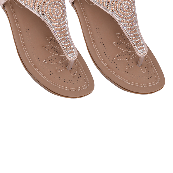 Lotus Orla Flat Toe Post Sandals (Size 3) - Gold