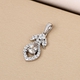 Turkizite and Natural Cambodian Zircon Pendant in Platinum Overlay Sterling Silver 0.72 Ct.