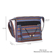 Tribal Pattern Crossbody Bag with Shoulder Strap (Size 31x26x9Cm) - Blue & Multi