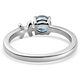AA Espirito Santo Aquamarine Zodiac-Pisces Ring in Platinum Overlay Sterling Silver
