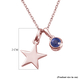 Masoala Sapphire (FF) 2 Pcs Pendant with Chain (Size 20) with Lobster Clasp in Rose Gold Overlay Sterling Silver