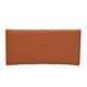 100% Genuine Leather Snakeskin Pattern Long Size Wallet with Magnetic Closure (Size 20x10Cm) - Mustard