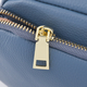 100% Genuine Leather Snake Pattern Crossbody Bag with Shoulder Strap (Size 19x14x7 Cm) - Blue