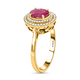 18K Yellow Gold  AAA   Ruby ,  White Diamond  SI Solitaire Ring 1.60 ct,  Gold Wt. 4.31 Gms  1.600  Ct.