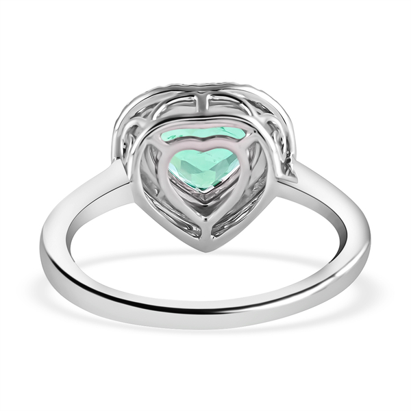 RHAPSODY 950 Platinum AAAA  AGI Certified Boyaca Colombian Emerald and Diamond (VS/E-F) Ring 1.10 Ct, Platinum Wt. 5.85 Gms
