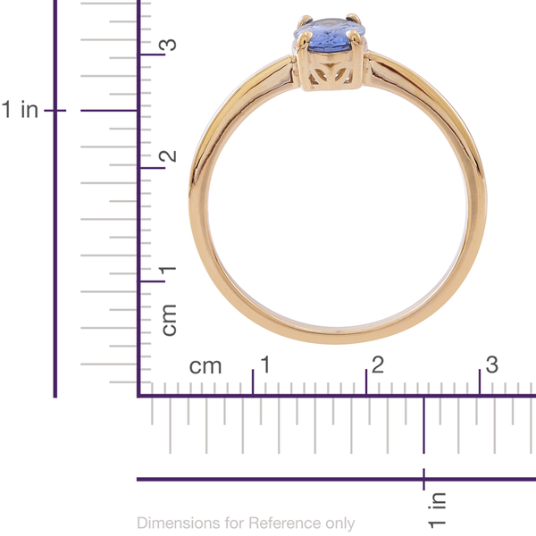 9K Y Gold AA Ceylon Sapphire (Ovl) Solitaire Ring 1.000 Ct.