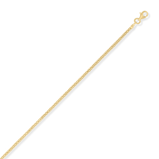 Italian Made Yellow Gold Overlay Sterling Silver Barrel Crystal Chain (Size - 32) with Lobster Clasp