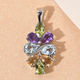 Hebei Peridot, Amethyst, Citrine and Skyblue Topaz Pendant in Platinum Overlay Sterling Silver 3.32 Ct.